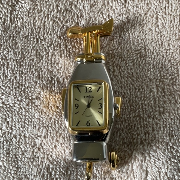 Timex Gold and Silver and gold golf Desk Clock - Picture 5 of 6